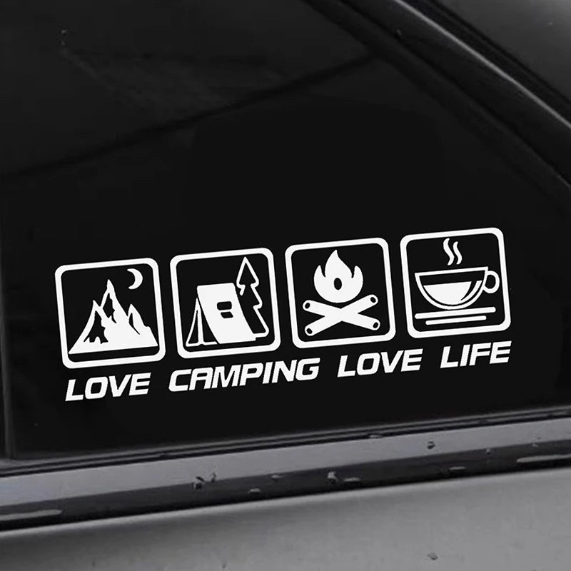 Love Camping, Love Life. Car Sticker Decoration Waterproof For Window And Bumper Stickers Of Cars, Trucks And Motorcycles Oasis Select