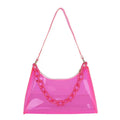Fashion Clear Jelly Shoulder Bag Women Transparent Waterproof Messenger Handbag Stylish Purse for Summer Beach Outings Oasis Select Rose red