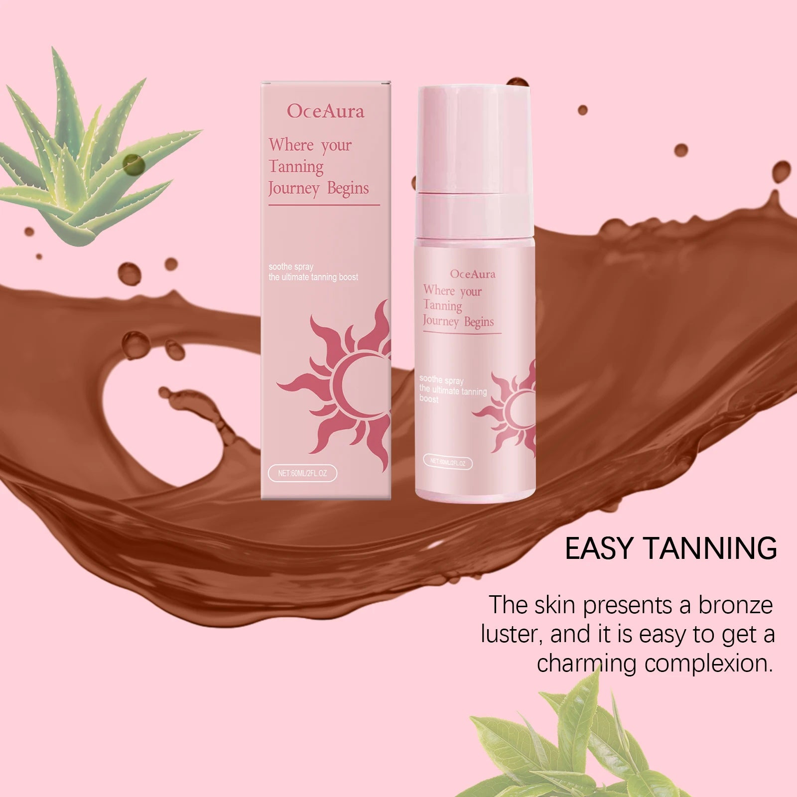 Self Tanning Spray Bronzer Wheat Skin Summer Tanner Sunbathing Aid Enhance Melanin Lasting Hydrating Tanning Intensifier Spray Oasis Select
