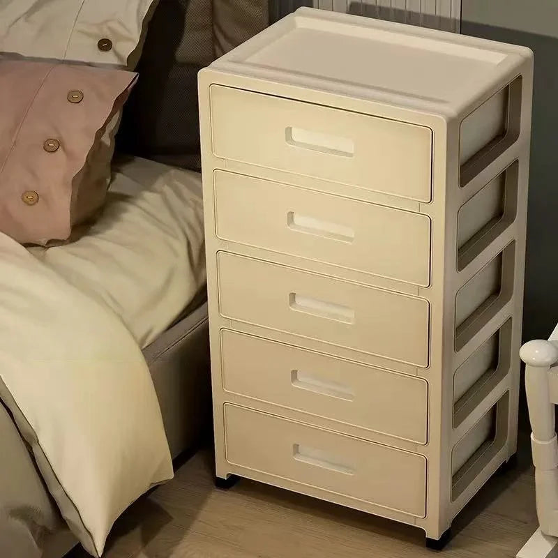 Large Capacity Storage Cabinet with Rolling Wheels,3-6 Tier, for LivingRoom/Bedroom/StudyOrganization,Cream Color Oasis Select