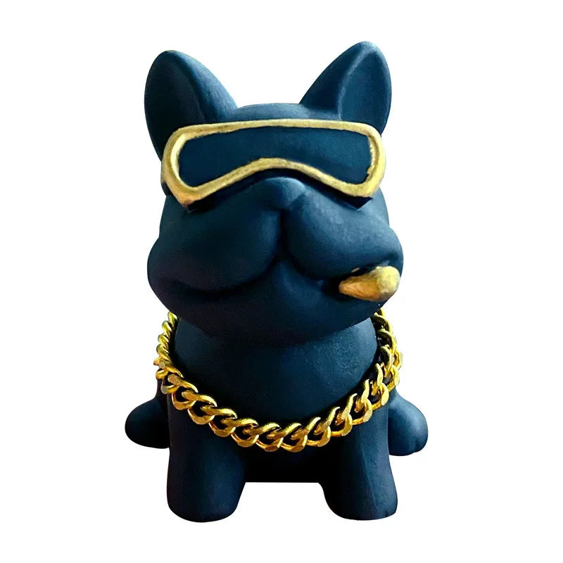 Car Ornaments Feel Comfortable Wear-resistant Green Bulldog Resin Material Car Dashboard Decoration Car Interior Accessories Oasis Select