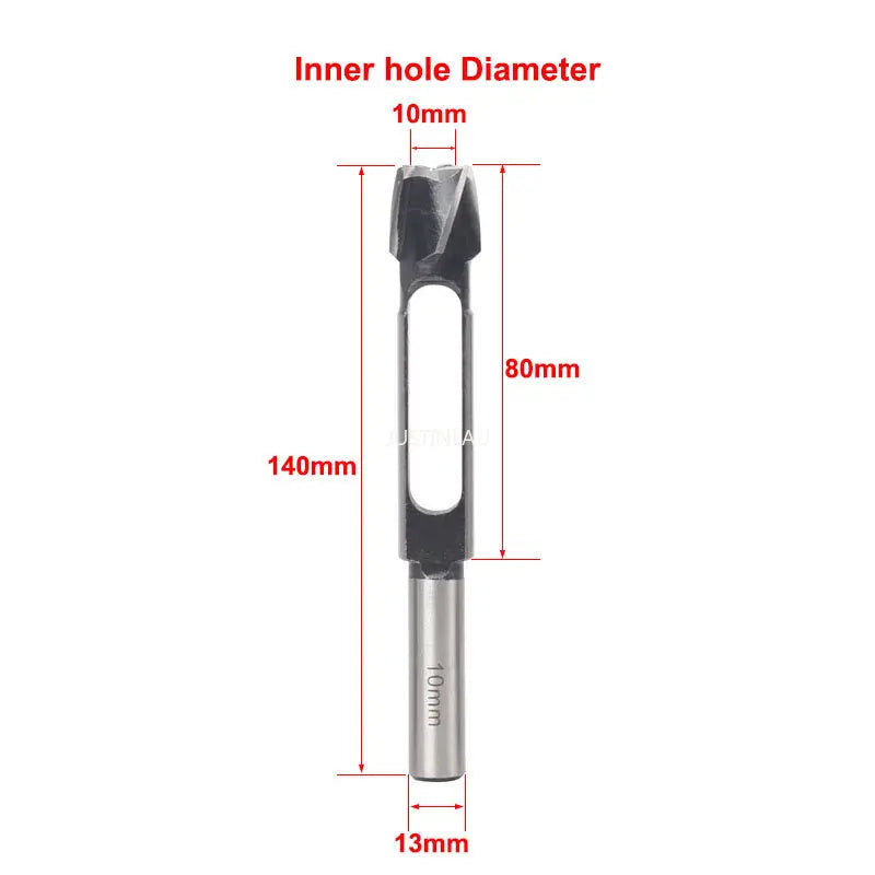 JUSTINLAU Straight And Round Wood Plug Hole Cutter Plug Cutting Drill Take Steel Knife Log Tenon Cork Woodworking Drilling Tools Oasis Select 10mm