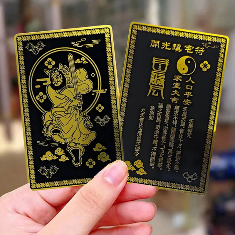 Chung Kwei Fengshui Night Protector Card Metal Amulet Lucky Charms for Home And Office Spot Protection Oasis Select