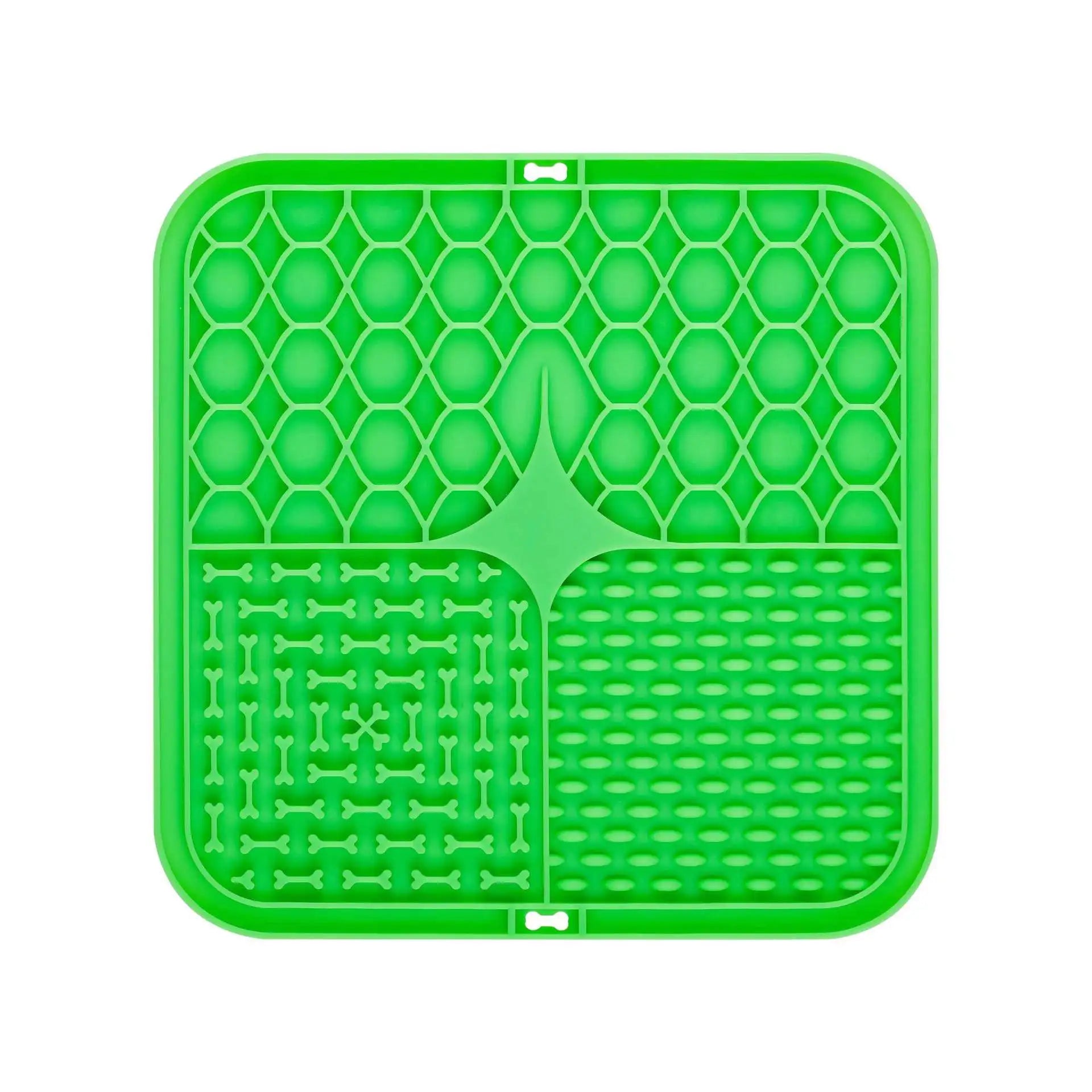 Food Grade Silicone Pet Dog and Cat Anti-Choking Slow Eating Tableware Tray Licking Mat Licking Plate Pet Yogurt Placemat Oasis Select green-1pcs 15.5cmX15.5cm