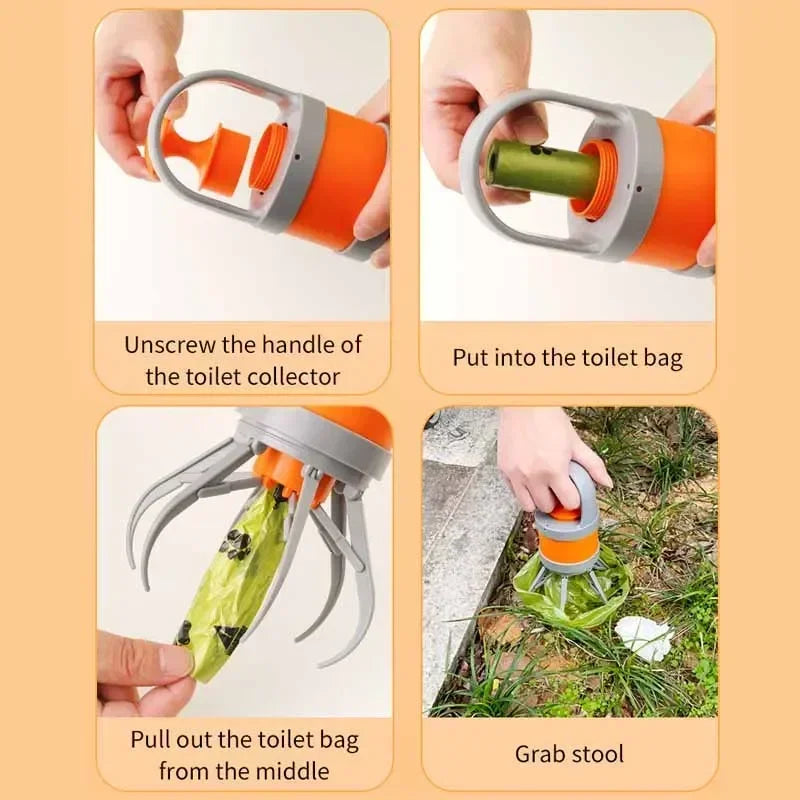 Pet Excrement Shovel Picker Zero-contact Pet Toilet Picker Walking Dog Excrement Picker Garbage Bag Dispenser Dog Accessories Oasis Select