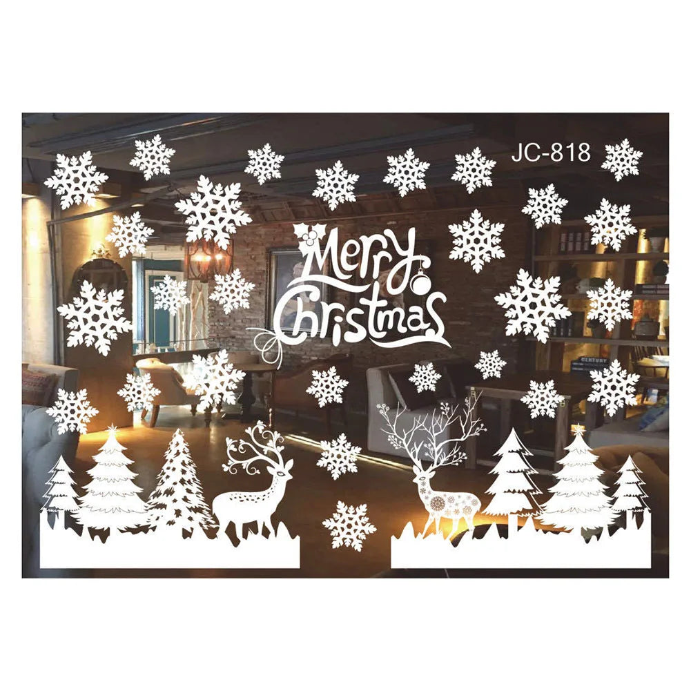 Christmas Window Clings – Snowflake & Reindeer Static Decals Window Clings Oasis Select D