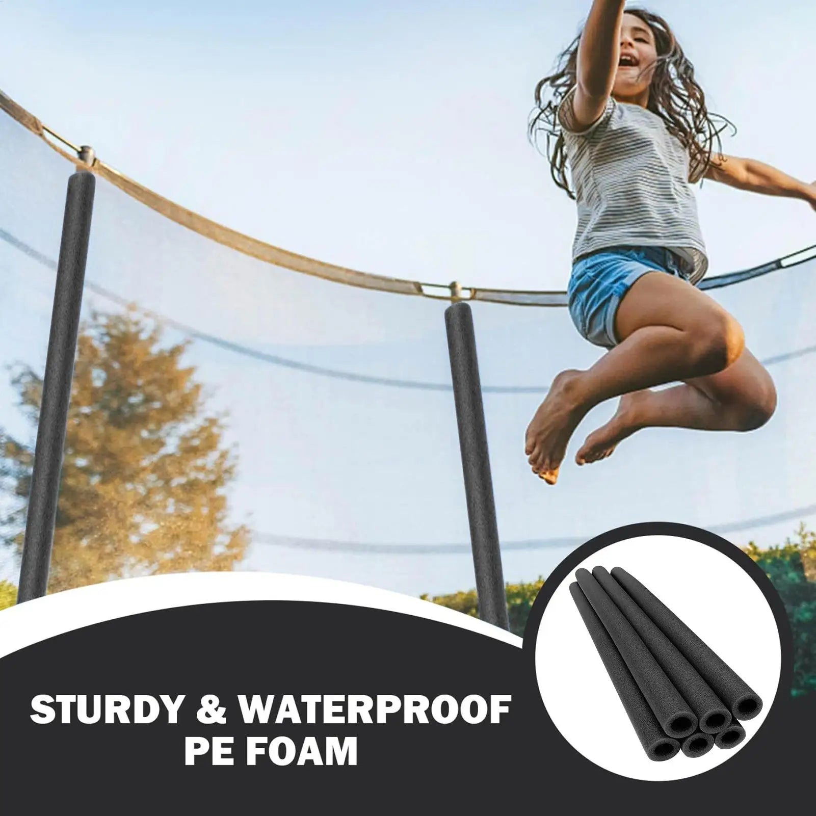 Trampoline Pole Foam Sleeves 6 Pieces Trampoline Enclosure Protection Tubes Padding Replacement Sturdy Secure for Safe Outdoor Oasis Select