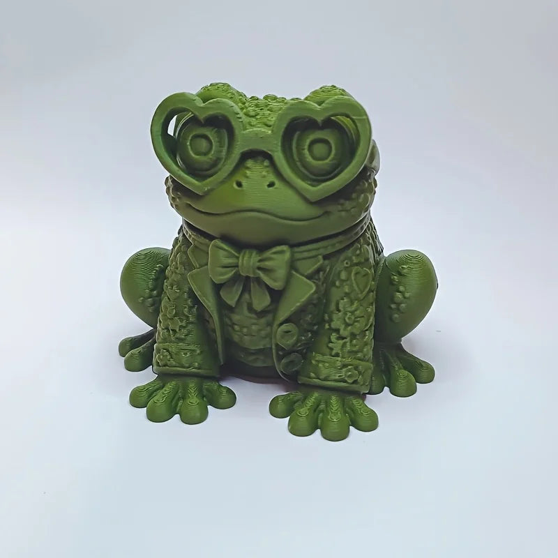 Gentleman Frog Garden Statue Bow Shaped Waterproof Outdoor Courtyard Lawn Desktop Decoration Flower Pot Landscape Decoration Oasis Select