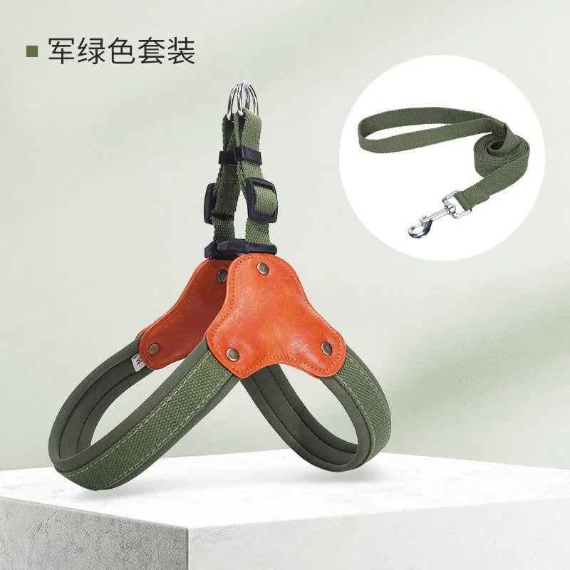 No-Pull Dog Harness with Padded Handle Reflective Escape-Proof Leash Breathable Mesh for Medium Large Dogs Pet Walking Gear Oasis Select Army green suit L