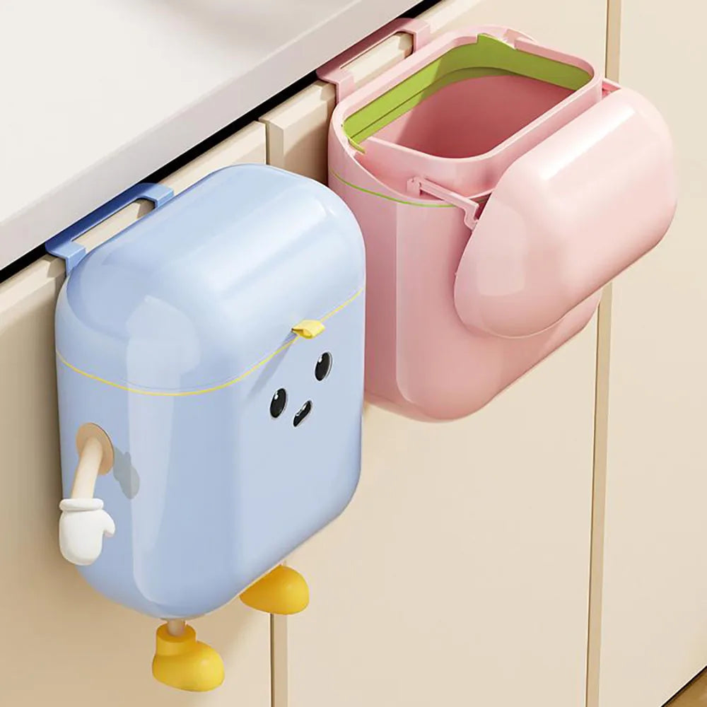Compost Bin Kitchen for Counter Top or Under Sink, Plastic Hanging Trash Can with Lid, Wall Mounted Garbage Can for Bathroom, Oasis Select