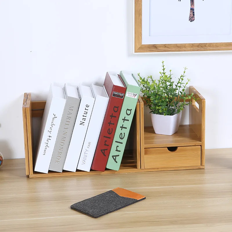 Nanzhu with pumping office small bookshelf desktop storage simple desktop bookshelf student bookshelf shelf Oasis Select