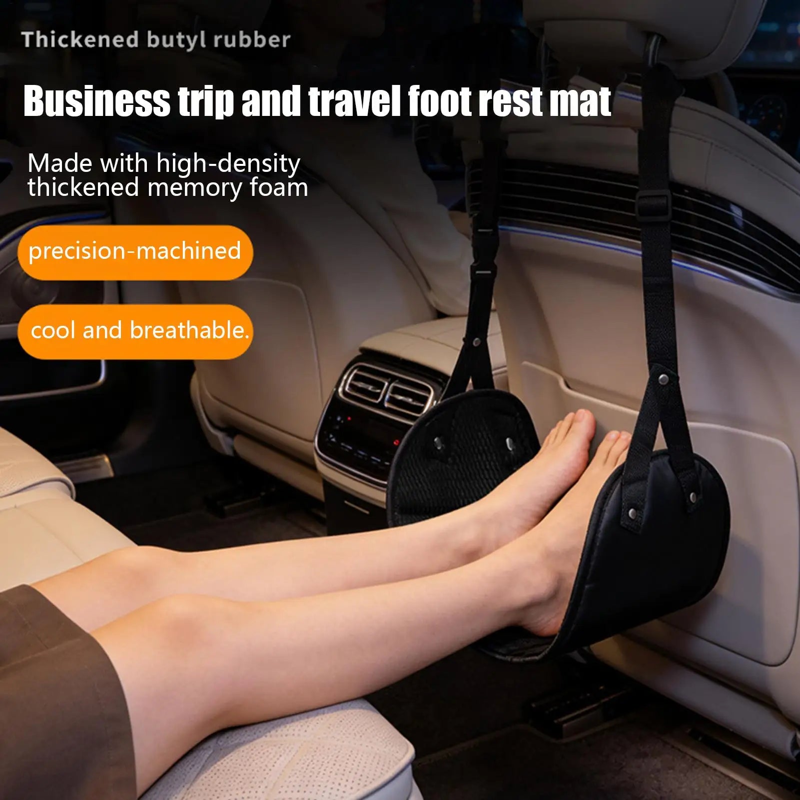 Portable Adjustable Foot Hammock for Airplane, Office & Travel