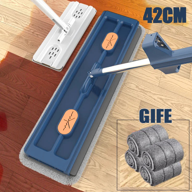42cm Flat Mop No need to hand-wash floor squeeze mop Lazy Mop Absorbent Flat Mop Wet & Dry Absorbent Mop Cleaning Tools Oasis Select