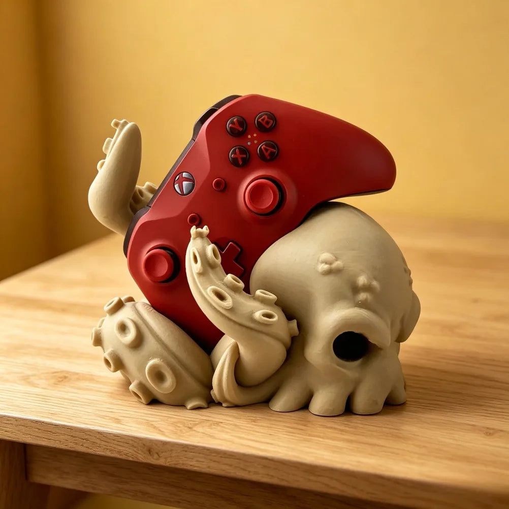 3D Printed Octopus Arm Controller Stand Universal Gamepad Holder Compatible with PS5 Xbox Creative Tentacle Shape Desk Ornament Oasis Select
