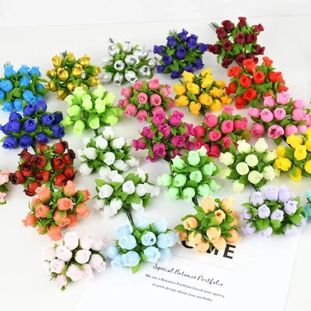 12-Head Silk Rose Artificial Bouquet | DIY Floral Decor