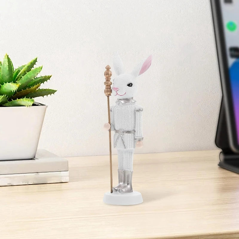 WISH Easter Nutcracker Resin Sculpture Holiday Doll Home Desktop Decoration Cute Ornaments Oasis Select