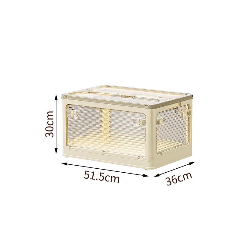 Cream wind folding storage box Bedroom multi-functional storage box Free stacking Large capacity transparent visual storage box Oasis Select Type D