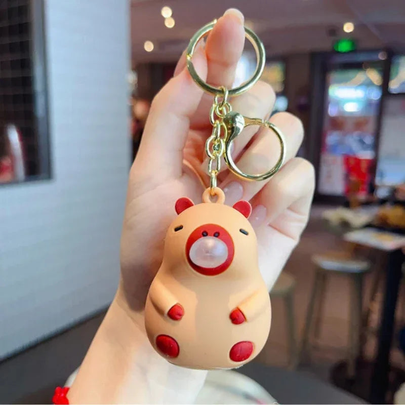 Capybara Squeeze Bubble Keychain – Cute Bag & Car Charm Gift
