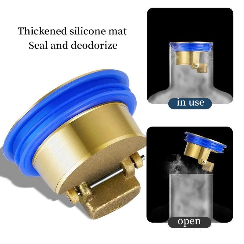 All-copper Floor Drain Core Floor Shower Drain Stopper Insectproof Anti-odor Deodorization Toilet Kitchen Bathroom Toilet Sewer Oasis Select