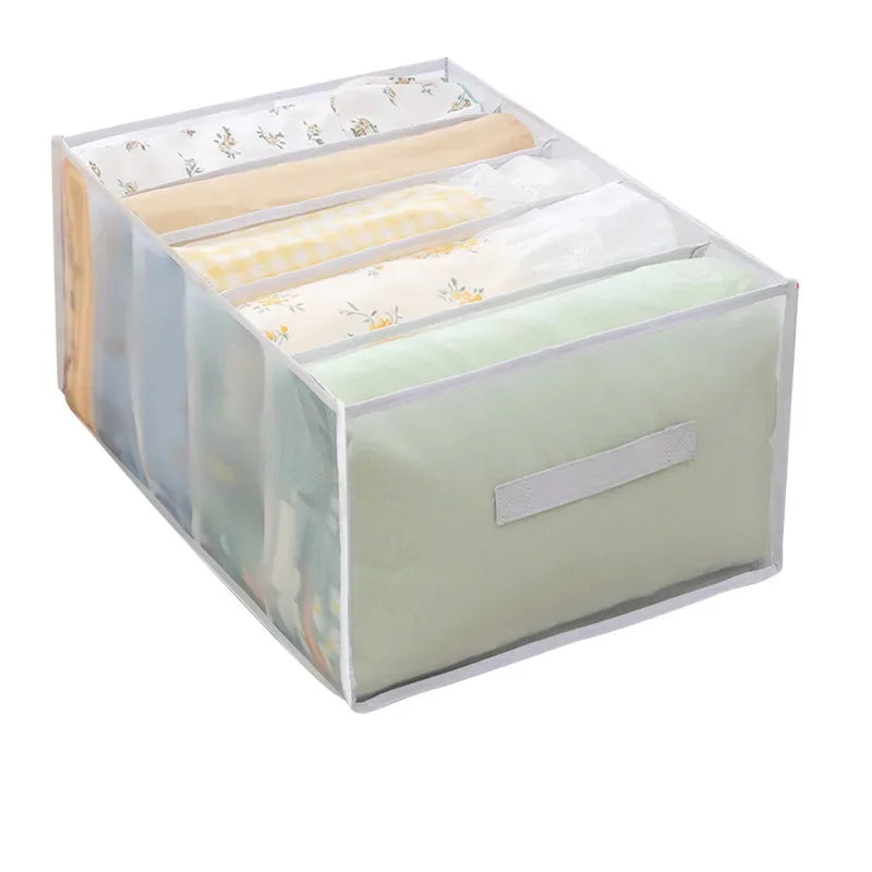 45L 5-Grid Foldable Bedding & Linen Storage Organizer Box Bedding Storage Organizer Oasis Select white