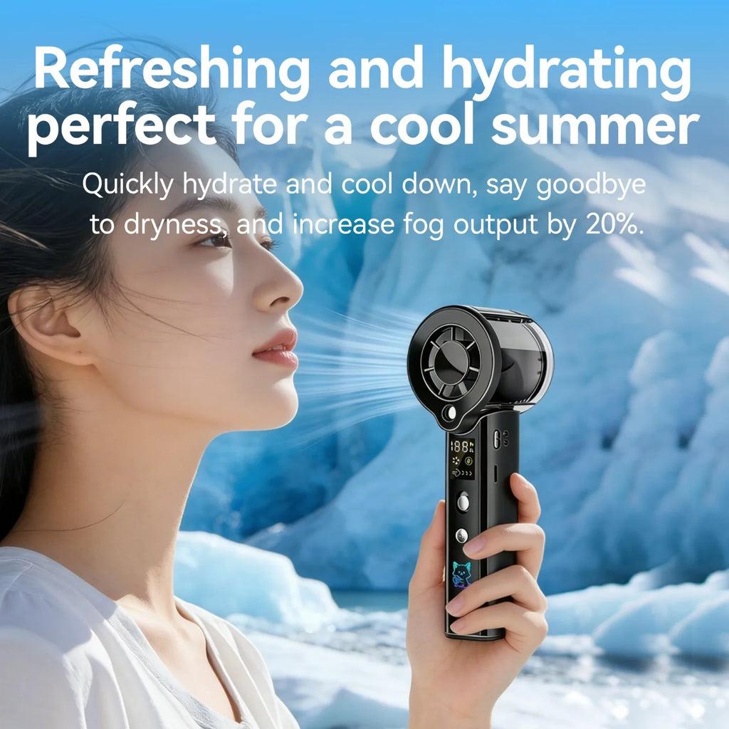3000 MAh Rechargeable Spray Handheld Fan Cool Laser Graffiti Portable Water Replenishing Spray Fan 100 Speed For Home Outdoor Oasis Select