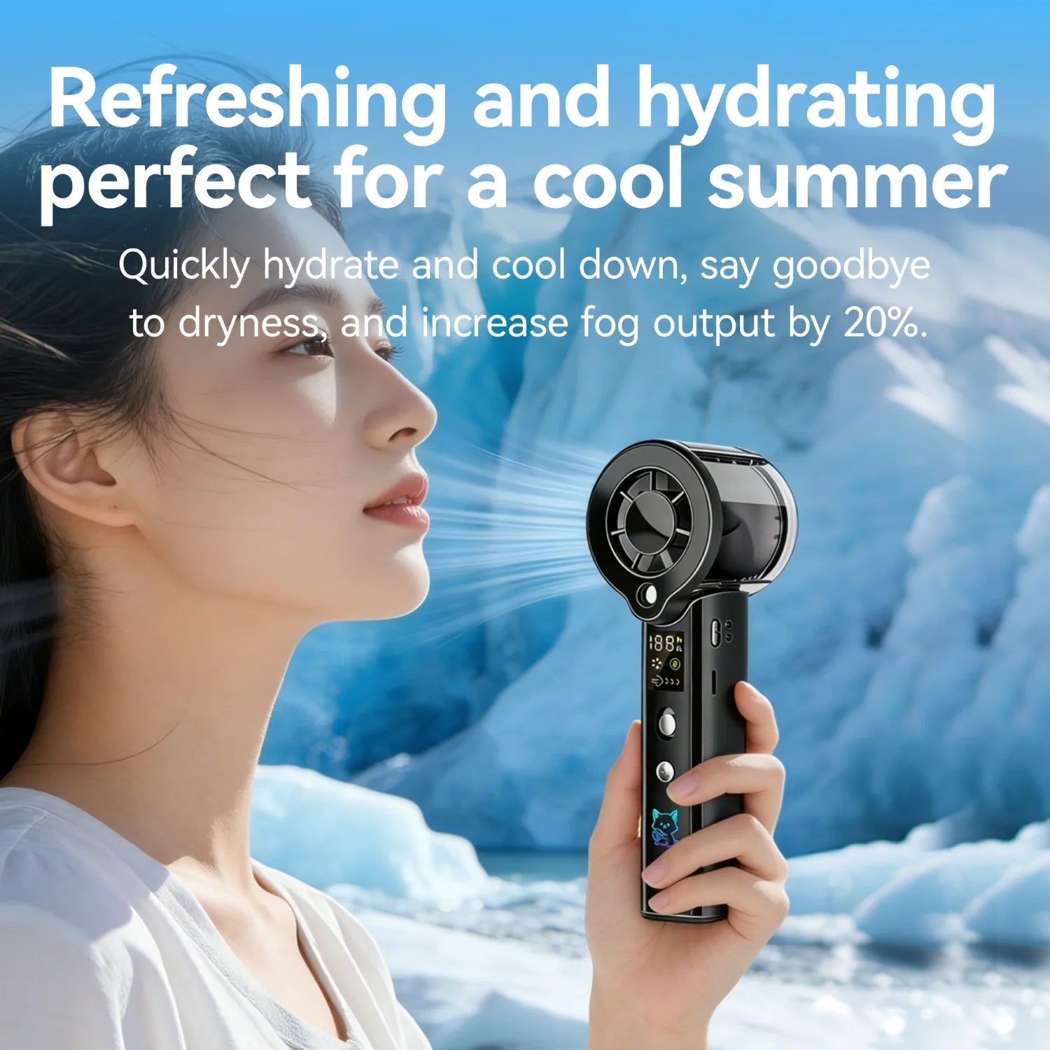 3000 MAh Rechargeable Spray Handheld Fan Cool Laser Graffiti Portable Water Replenishing Spray Fan 100 Speed For Home Outdoor Oasis Select