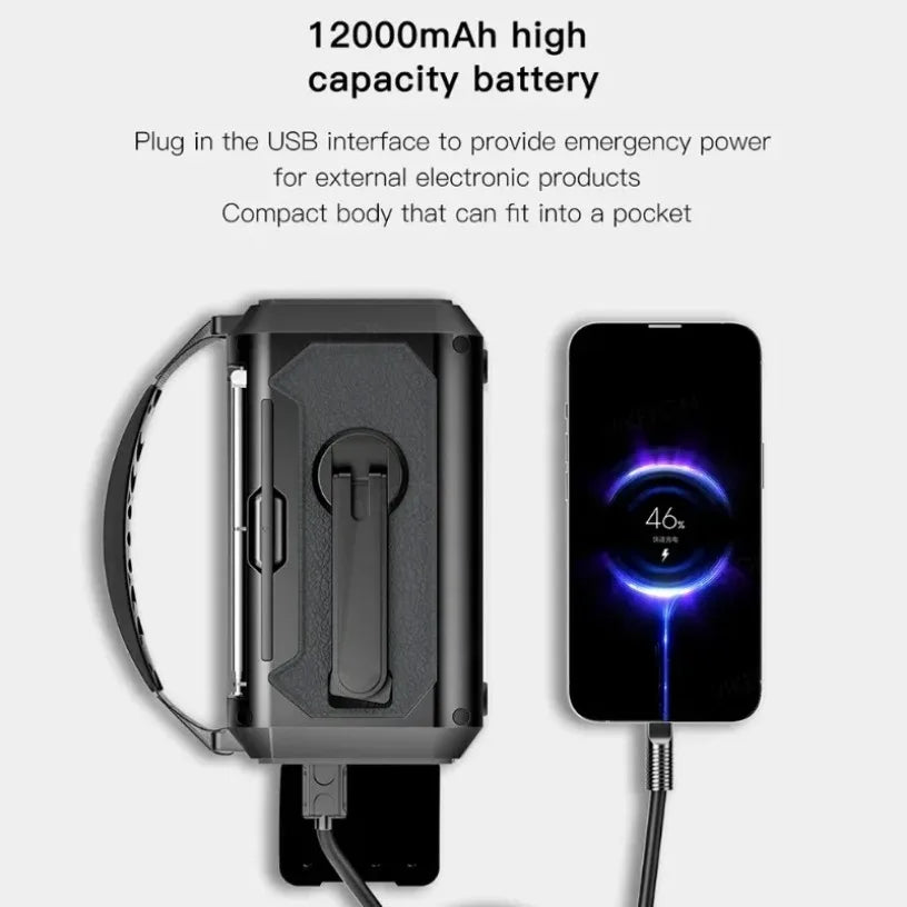 Portable 12000mAh Emergency Radio AM/FM/NOAA Weather Radio Solar Hand Crank Radio Flashlight SOS Alarm Power Bank Reading Lamp Oasis Select