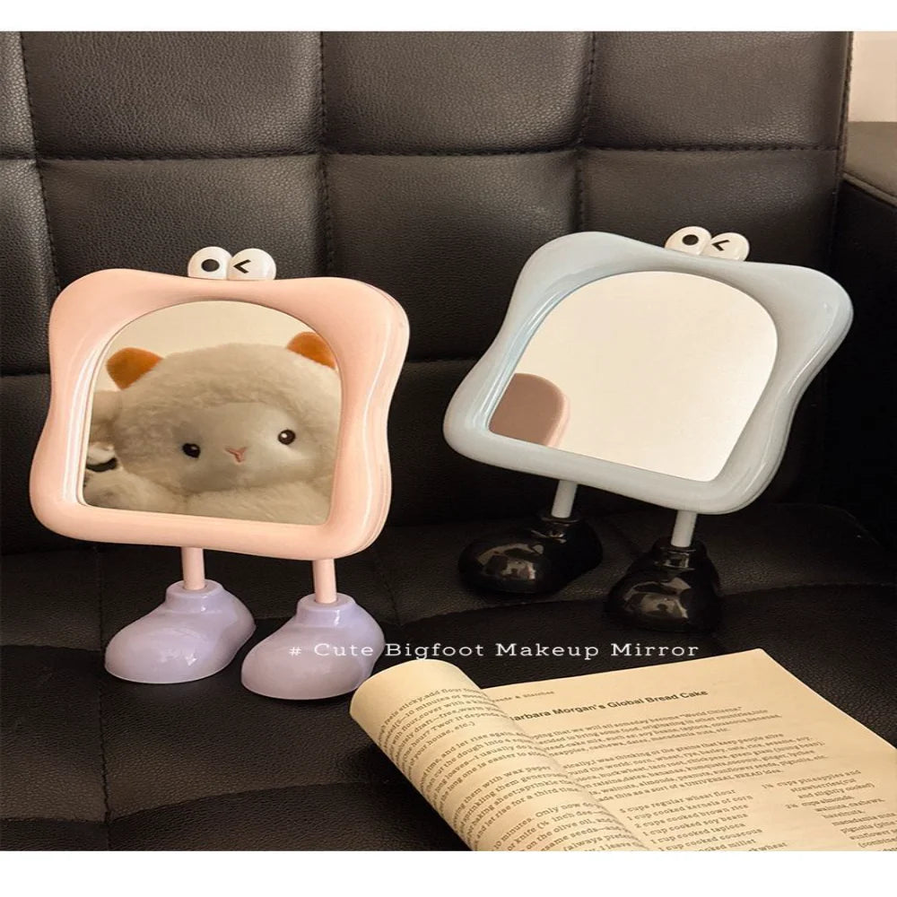Cartoon Big Foot Tabletop Makeup Mirror | Kawaii Vanity