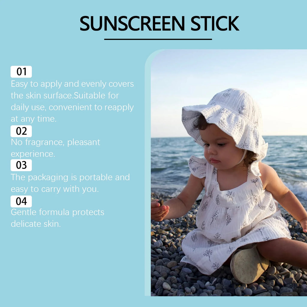Children's Mild Sunscreen Stick Refreshing Not Irritating SPF 50+ Prevent UVA/UVB Sunburn Moisturize Children Nourish Sunscreen Oasis Select