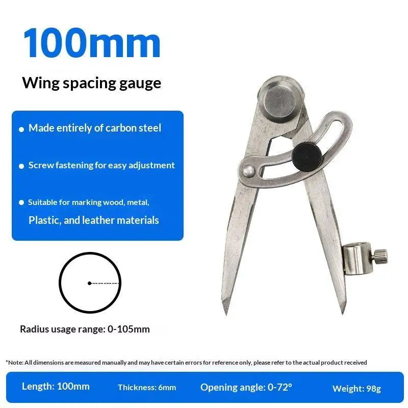 Stainless Steel Wing Divider Adjustable Lock Multipurpose Scriber for Leathercraft Woodworking Metalworking Marking Tools Oasis Select A