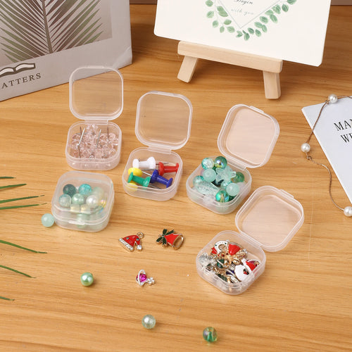 10-Pack Mini Transparent Plastic Storage Boxes | Small Organizer Mini Storage Box Set Oasis Select