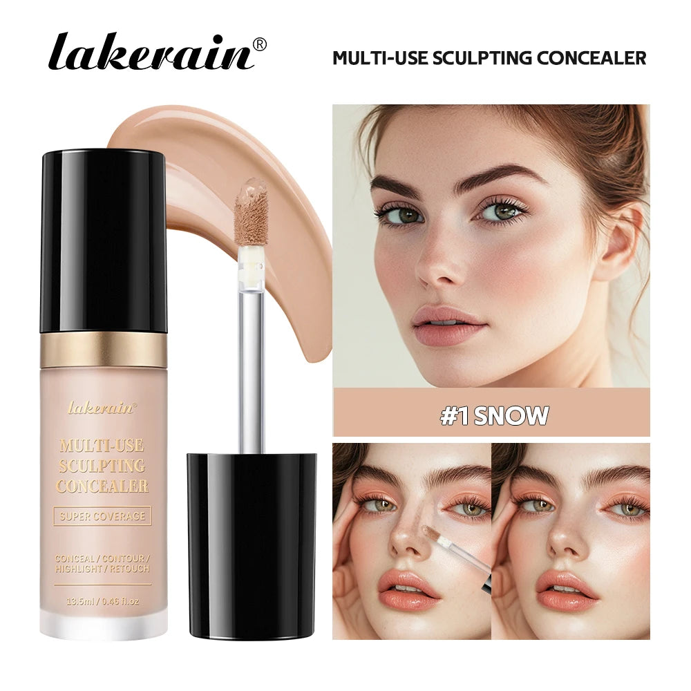 Waterproof Liquid Concealer Matte High Coverage Oil Control Cover Acne Dark Circles Foundation Modify Face Contouring Cosmetics Oasis Select 01 SNOW
