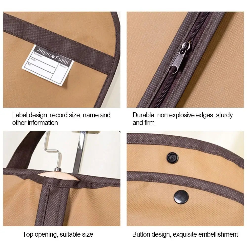 New Foldable Garment Bag Portable Non-woven Suit Storage Bag Solid Color Clothing Dustproof Cover Oasis Select