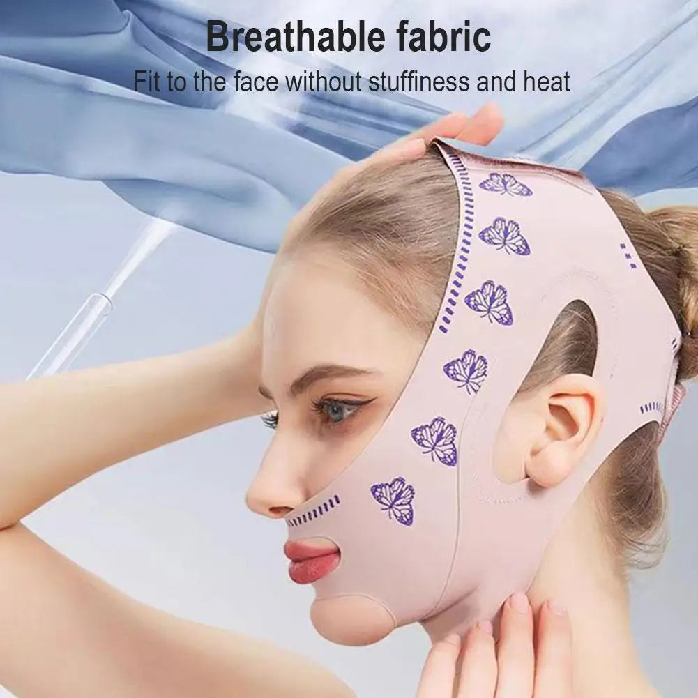 Double-deck Face Slimming Bandage Face Lifting Belt V Line Face Slimming Strap Double Chin Tightener Slim Strap Facial Mask Tool Oasis Select