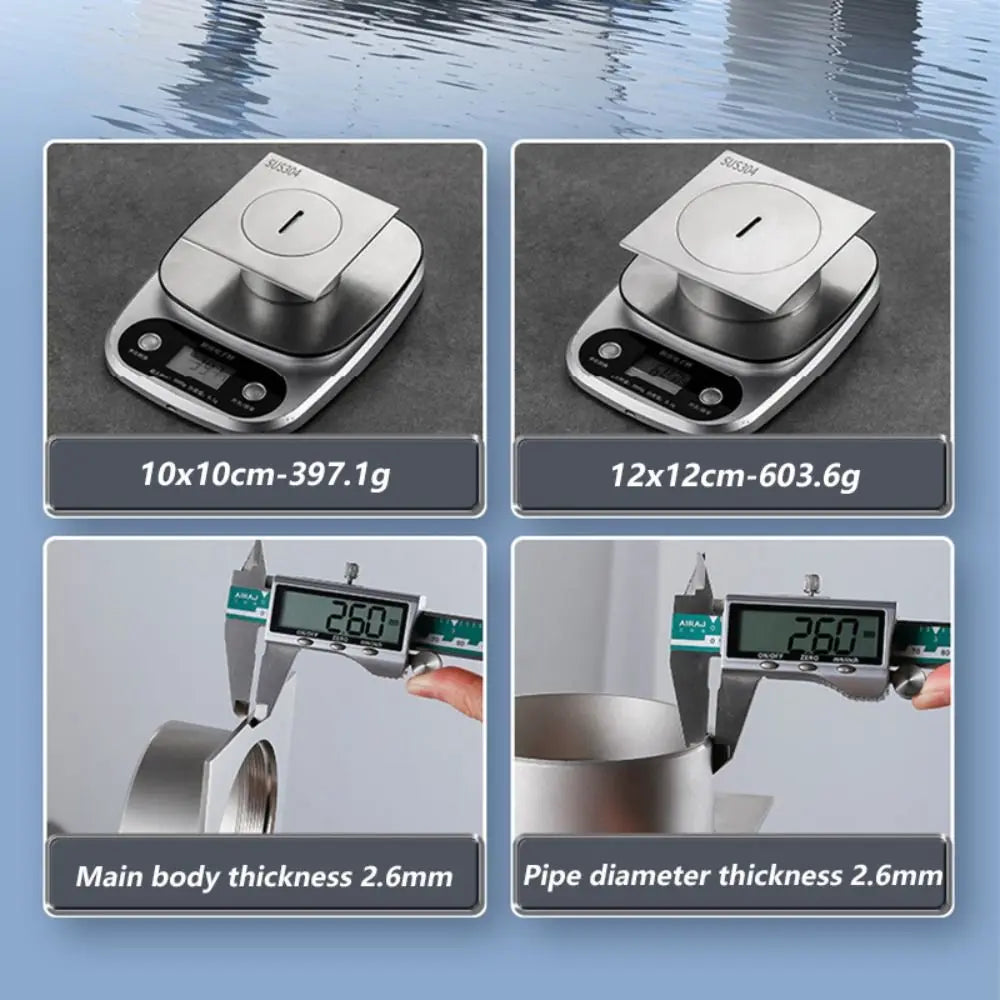 Heavy Duty Square Floor Clean Out 304 Stainless Steel 75/110 Plug Drainage Port with Cleaning Port Shower Floor Drain Bathroom Oasis Select