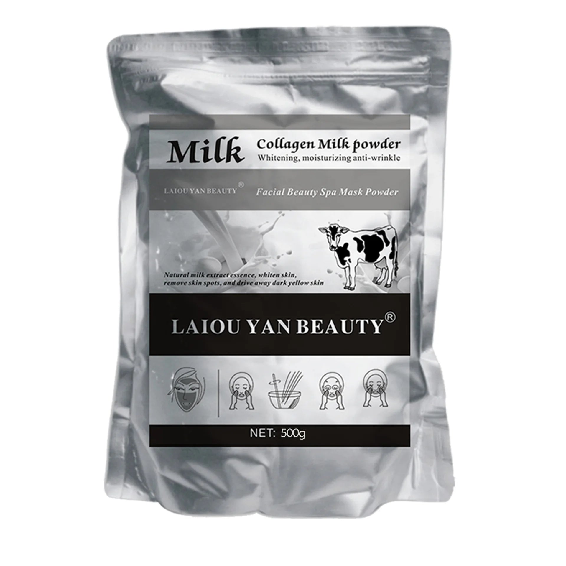 500g Pearl Whitening and Moisturizing Facial Mask Powder Green Tea Olives Lemon Natural Soft Jelly Powder Anti-wrinkle Skin Care Oasis Select Milk
