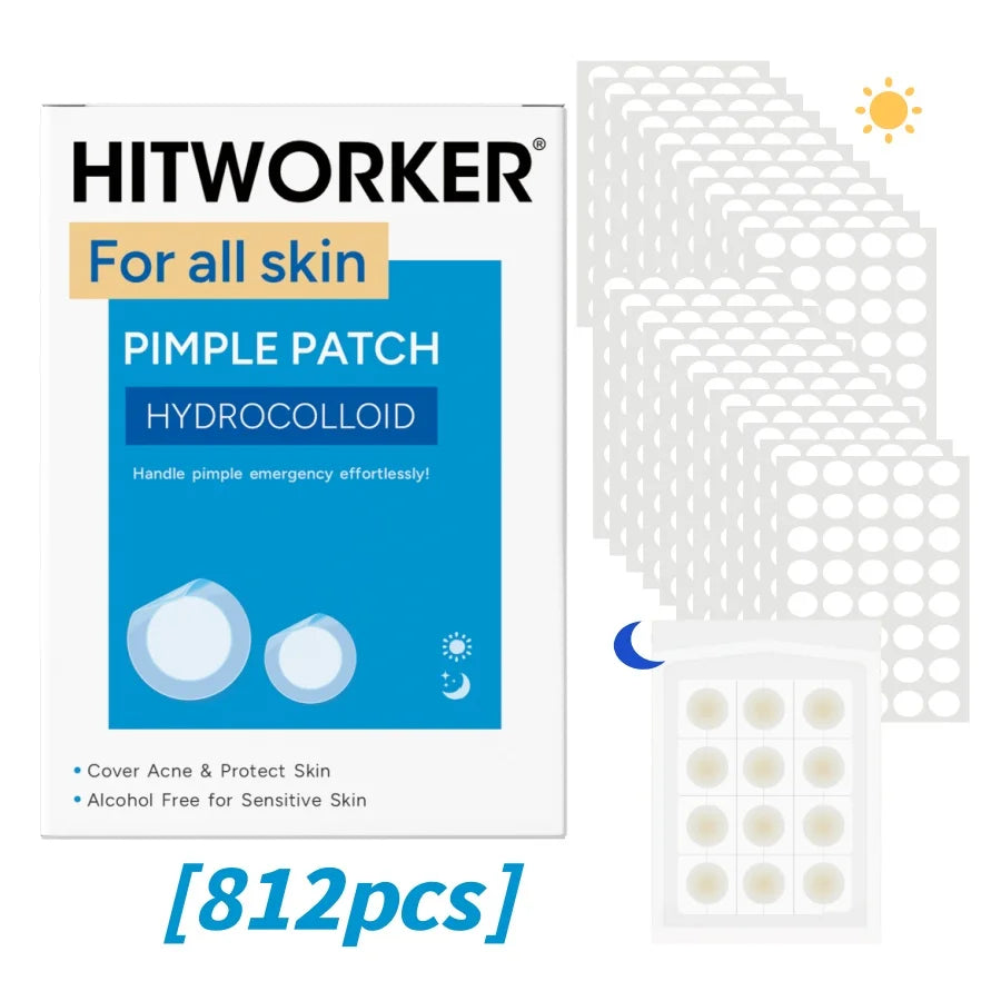 252/412/812pcs circular acne patches. Suitable for all kinds of light skin color, 24-hour protection, invisible coverage, non ir Oasis Select 812pcs