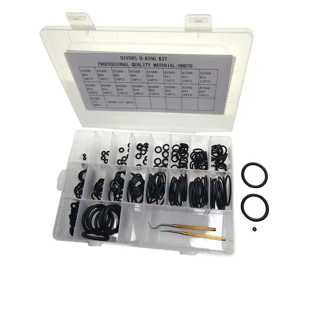 200PC Scuba Diving O-Ring Kit Dive Gear Service O-ring kit Cylinder DIN Yoke Low High Pressure Port SPG O-ring Oasis Select