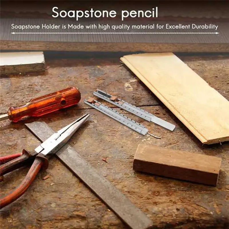 LIKE WISH Flat Soapstone Holder 2Pcs Flat Soapstone Pen With Soapstone Refills For Welding And Welders Oasis Select