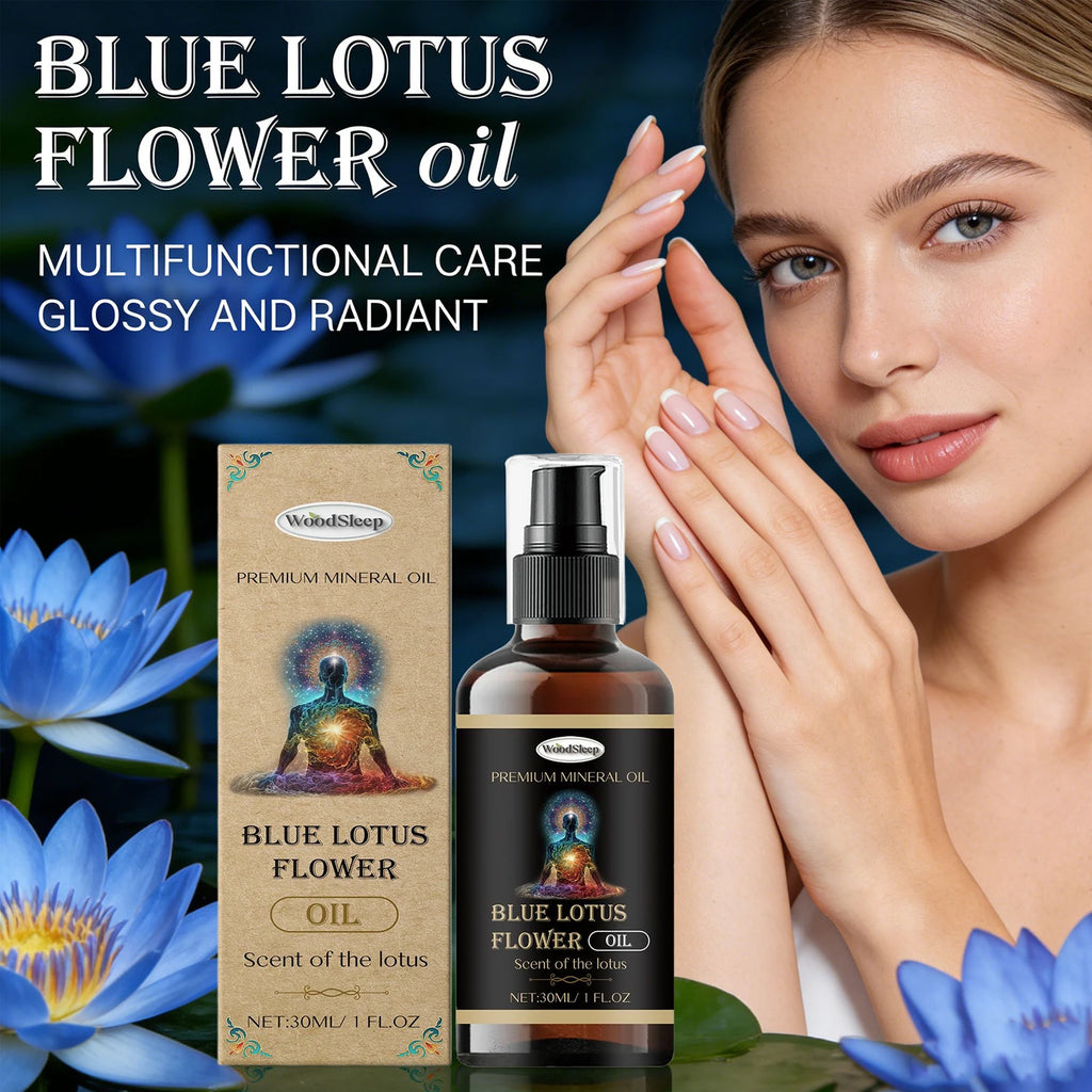 WOODSLEEP Blue Lotus Essential Massage Oil – Hair, Nail & Body Aromatherapy Massage Oil Oasis Select
