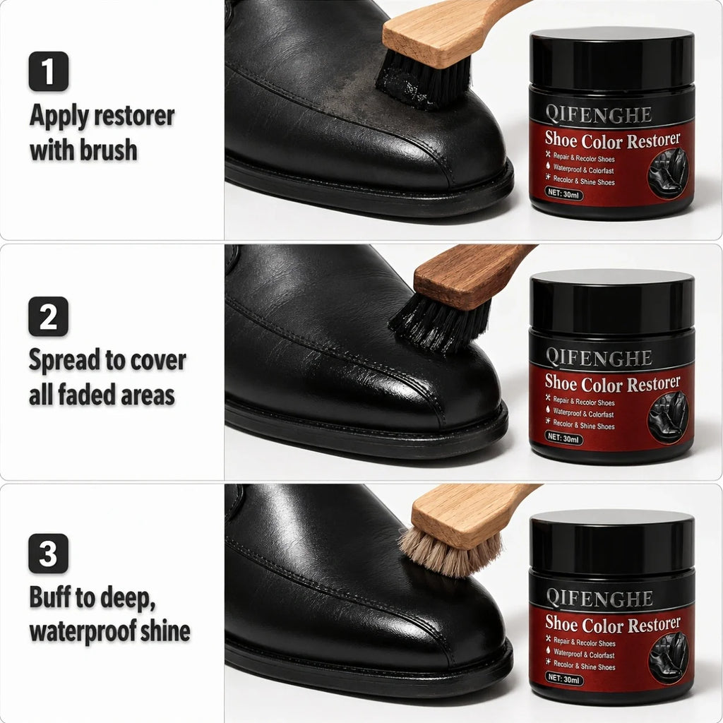 Black Leather Shoe Repair Cream – Dye Restorer & Polish
