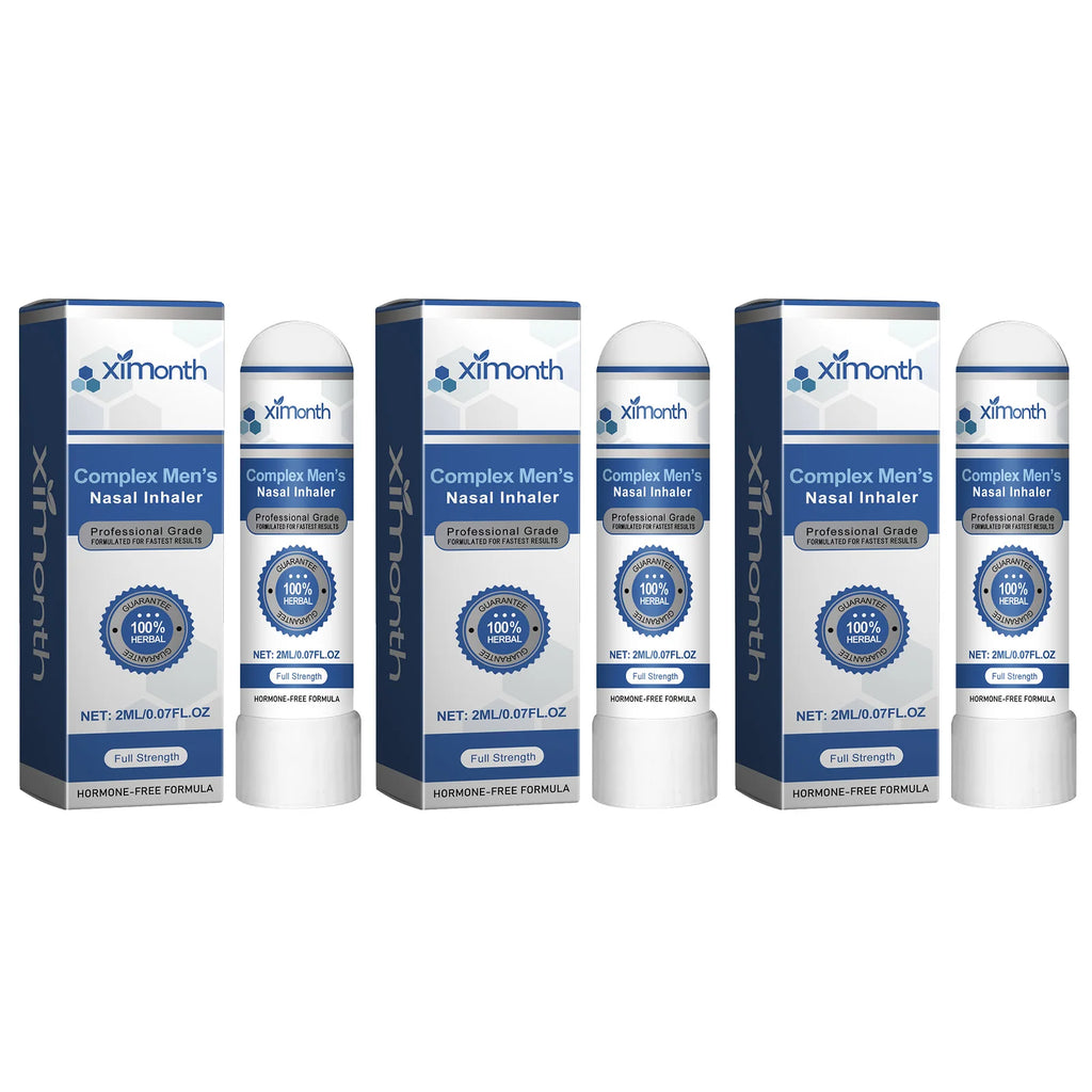 Complex Men's Nasal Inhaler Herbal Hormone-Free Professional Grade Fast-Acting Full Strength Daily Nasal Care Stick For Men Oasis Select 3pcs