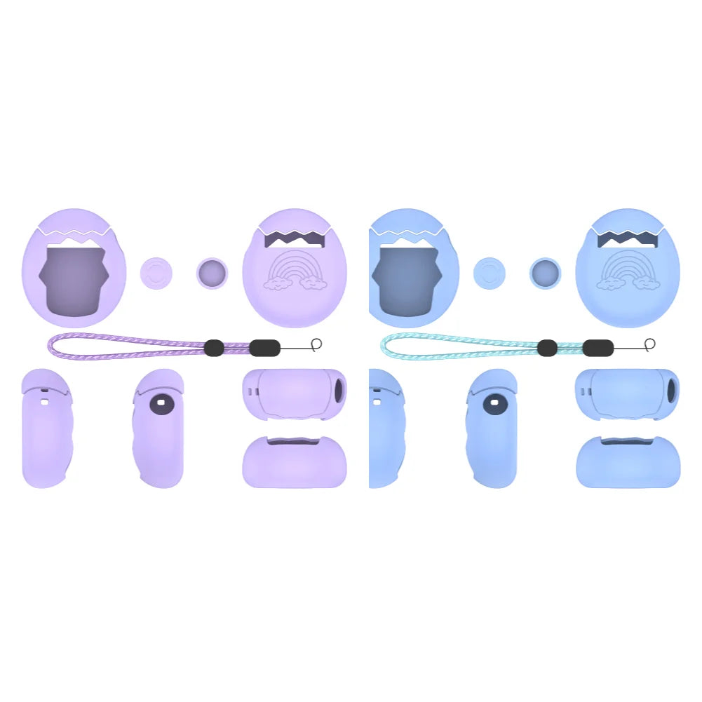 Silicone Cover with Thumb Grips & Lanyard Soft Silicone Case Silicone Full Cover Case for Tamagotchi Paradise Game Accessories Oasis Select Purple X1 Blue X1 China Mainland
