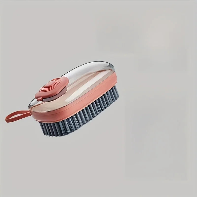 1PC Shoe Brush with Liquid Container, Multifunctional Shoe Brush, Pressure Cleaning Brush, Soft Bristle Brush Shoe Equipment Oasis Select Orange