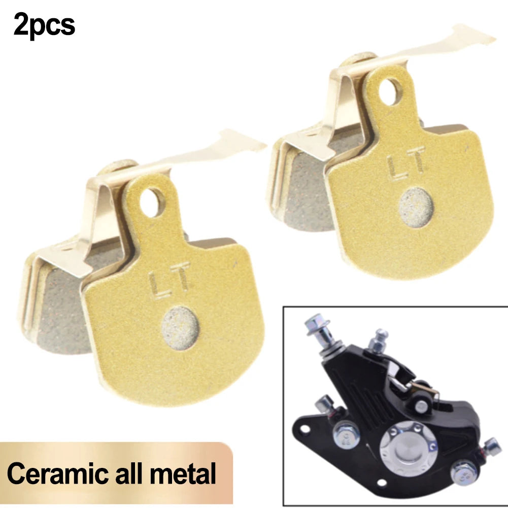 Maximize Your Driving Efficiency 2 Pairs Full Metal Disc Brake Pads for Ebike Calipers Suitable for Downhill Riding Oasis Select full metal gold