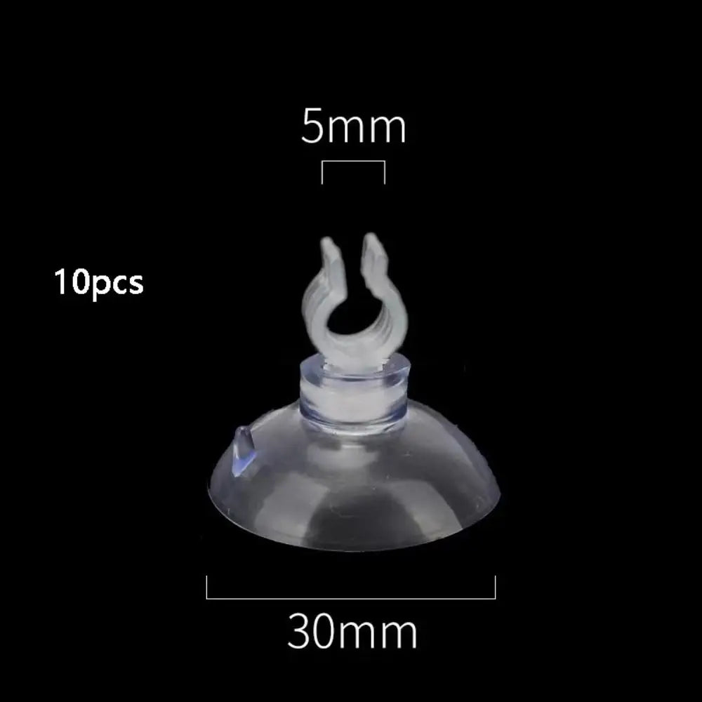 10pcs Soft PVC Aquarium Sucker Clear Multi-specification Fish Tank Suction Cup Strong Adsorption with Hook Air Hose Clamp Wire Oasis Select 5x30mm