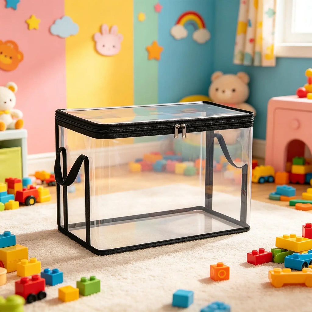 Stuffed Toy Storage Box 2-Pieces Plush Dolls Chest Bins Doll Storage Container for Living Room Playroom Study Room Balcony Oasis Select