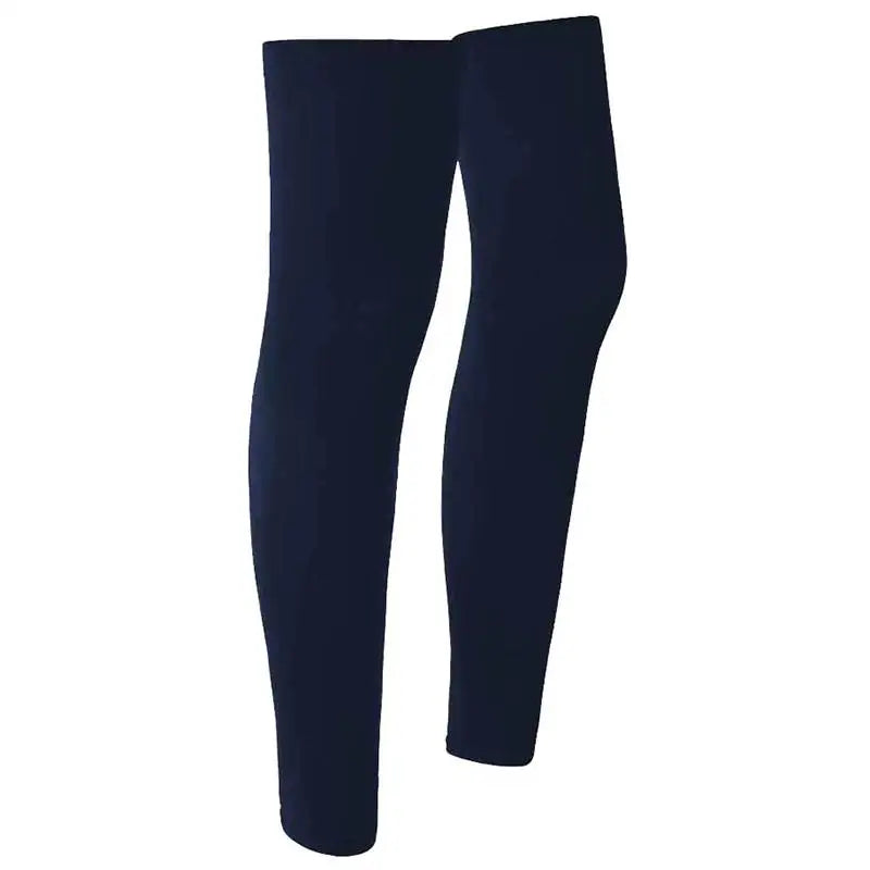 2PC Summer Running Cycling Legs Sleeve Ice Silk Protection Compression Non-Slip Leg Warmer Cooling Sport Gear Sunscreen Leggings Oasis Select Navy blue