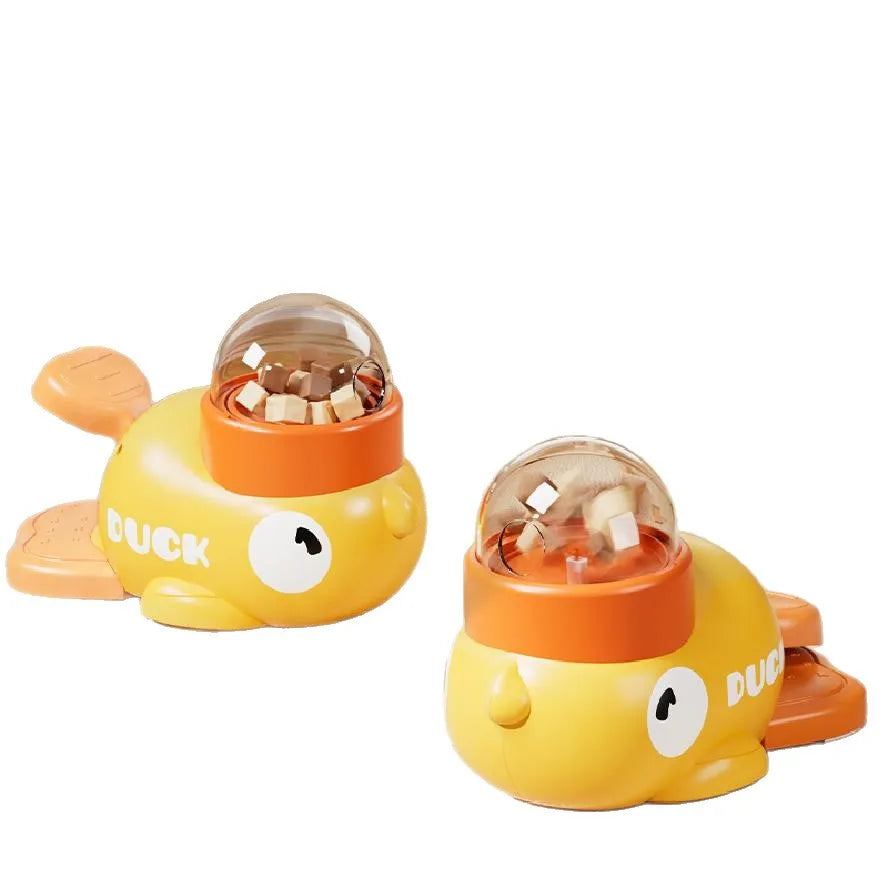 Interactive Pet Puzzle Feeder Little Yellow Duck Food Leak Toy Non-slip Base Slow Eating Bowl for Puppy Cat Daily Entertainment Oasis Select