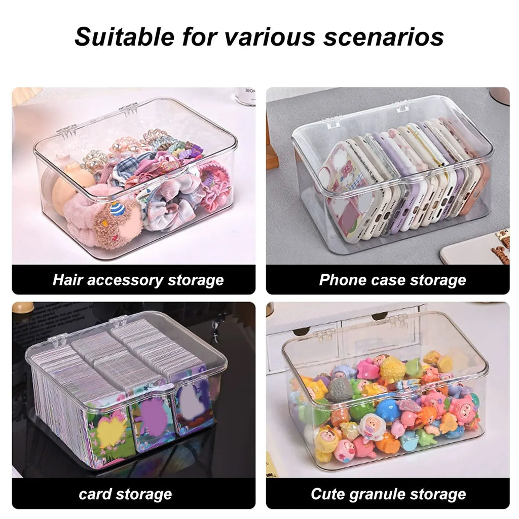 Plastic storage box, covered storage box, flip top desktop storage container, office supplies, stationery, cosmetics storage Oasis Select